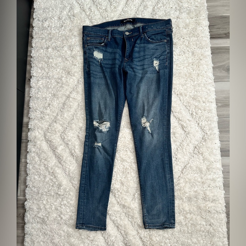 Express Distressed Blue Jeans